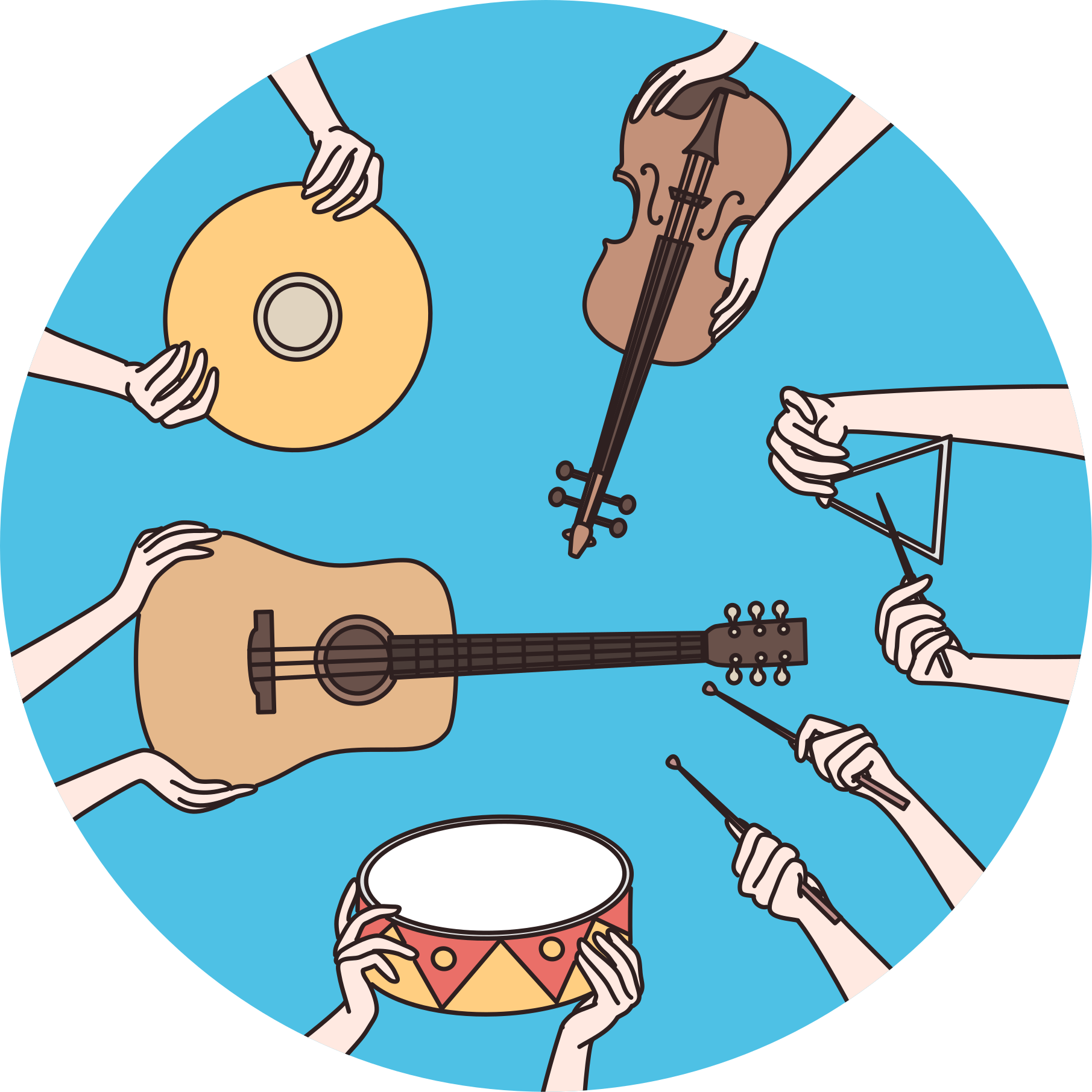 어린 이용 비닐 카펫 음악 손 모티프 - TenStickers