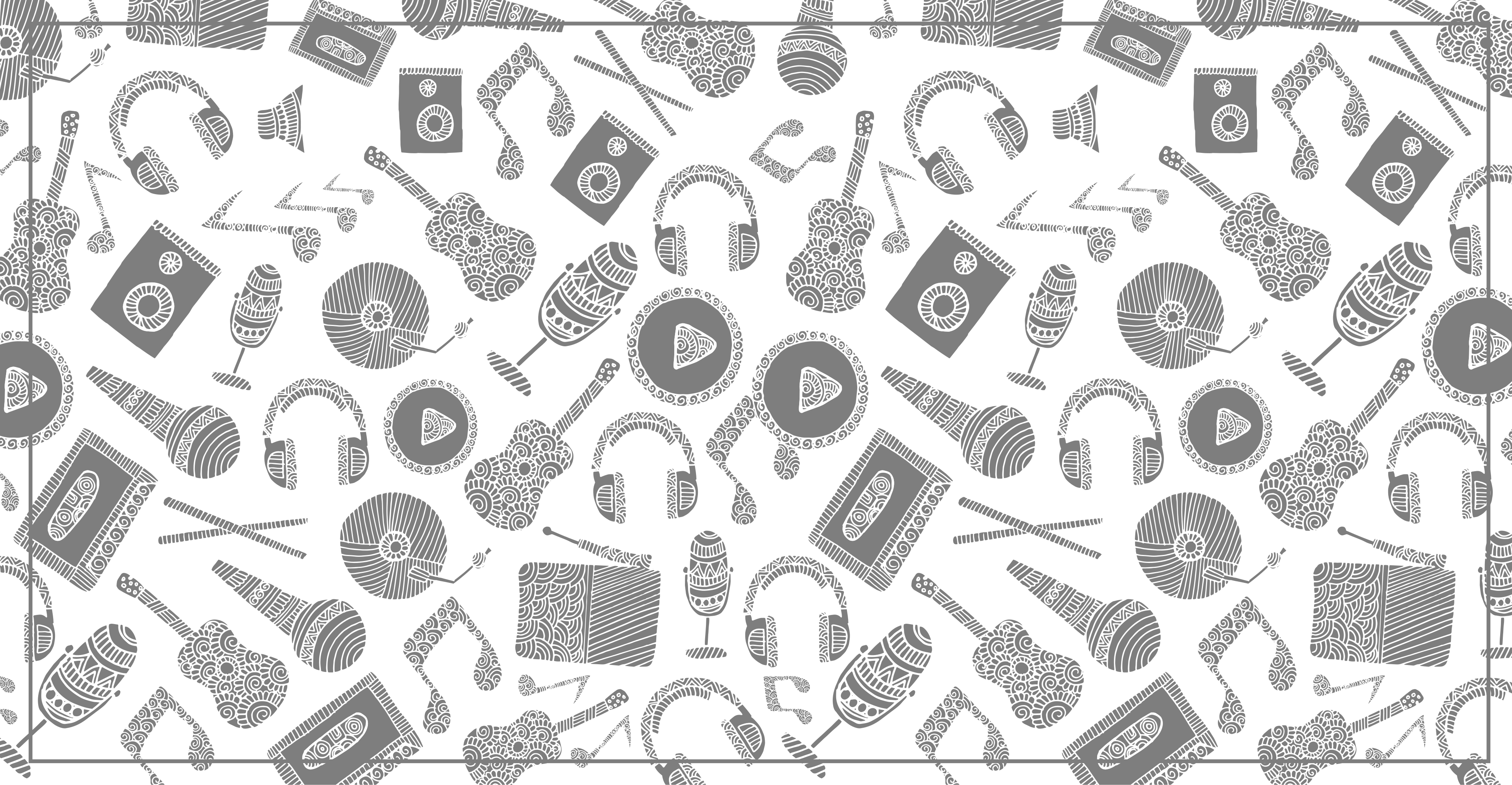 어린 이용 비닐 카펫 음악적 요소 패턴 - TenStickers