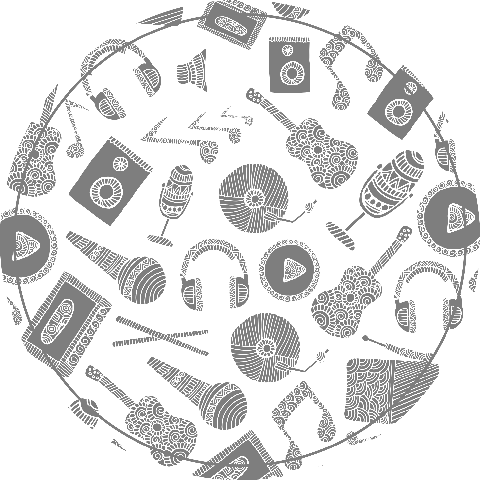 어린 이용 비닐 카펫 악기 패턴 - TenStickers