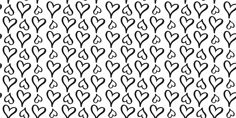 비닐 카펫 정리 검은 하트 패턴 - TenStickers