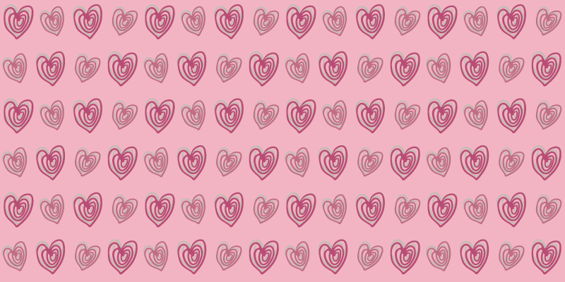 어린 이용 비닐 카펫 핑크 하트 낙서 무늬 - TenStickers