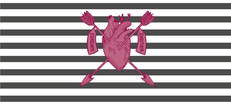 문구와 함께 비닐 양탄자 사랑의 화살 함께 - TenStickers