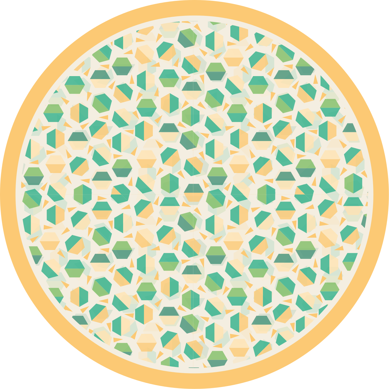 기하학적 효과 비닐 카펫 육각형 컨셉 - TenStickers