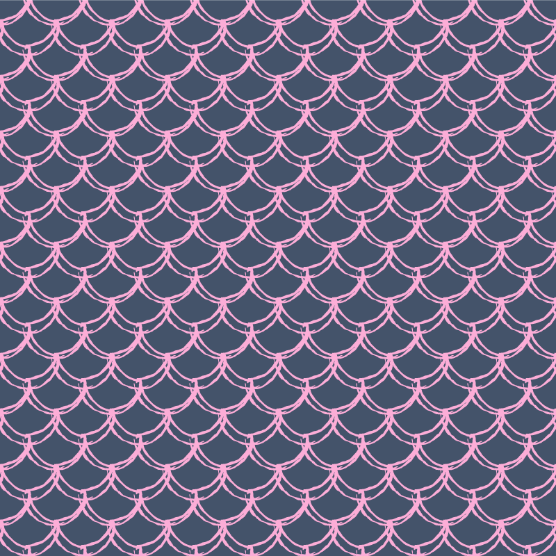 인어 타일 패턴 사각 비닐 깔개 - TenStickers