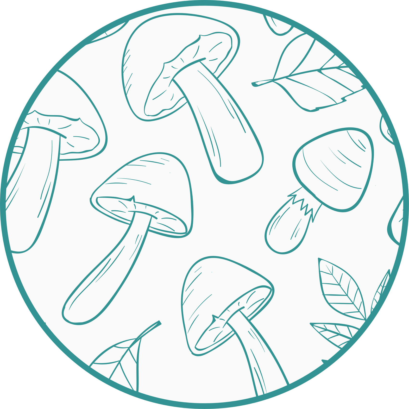 비닐 카펫 자연 버섯 잎 무늬 - TenStickers