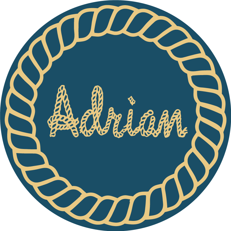 어린 이용 비닐 카펫 원형 항해 명칭 - TenStickers