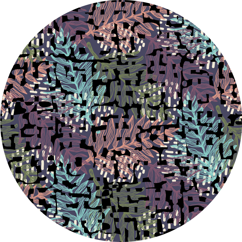 비닐 카펫 꽃과 식물 잎이 풍부한 식물 요소 - TenStickers