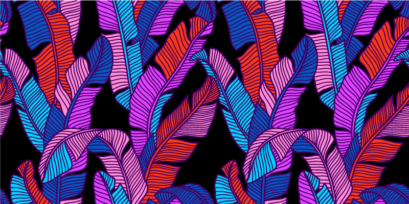 비닐 카펫 자연 다채로운 열대 식물 - TenStickers