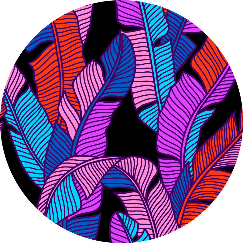 비닐 카펫 꽃과 식물 활기찬 잎 요소 - TenStickers