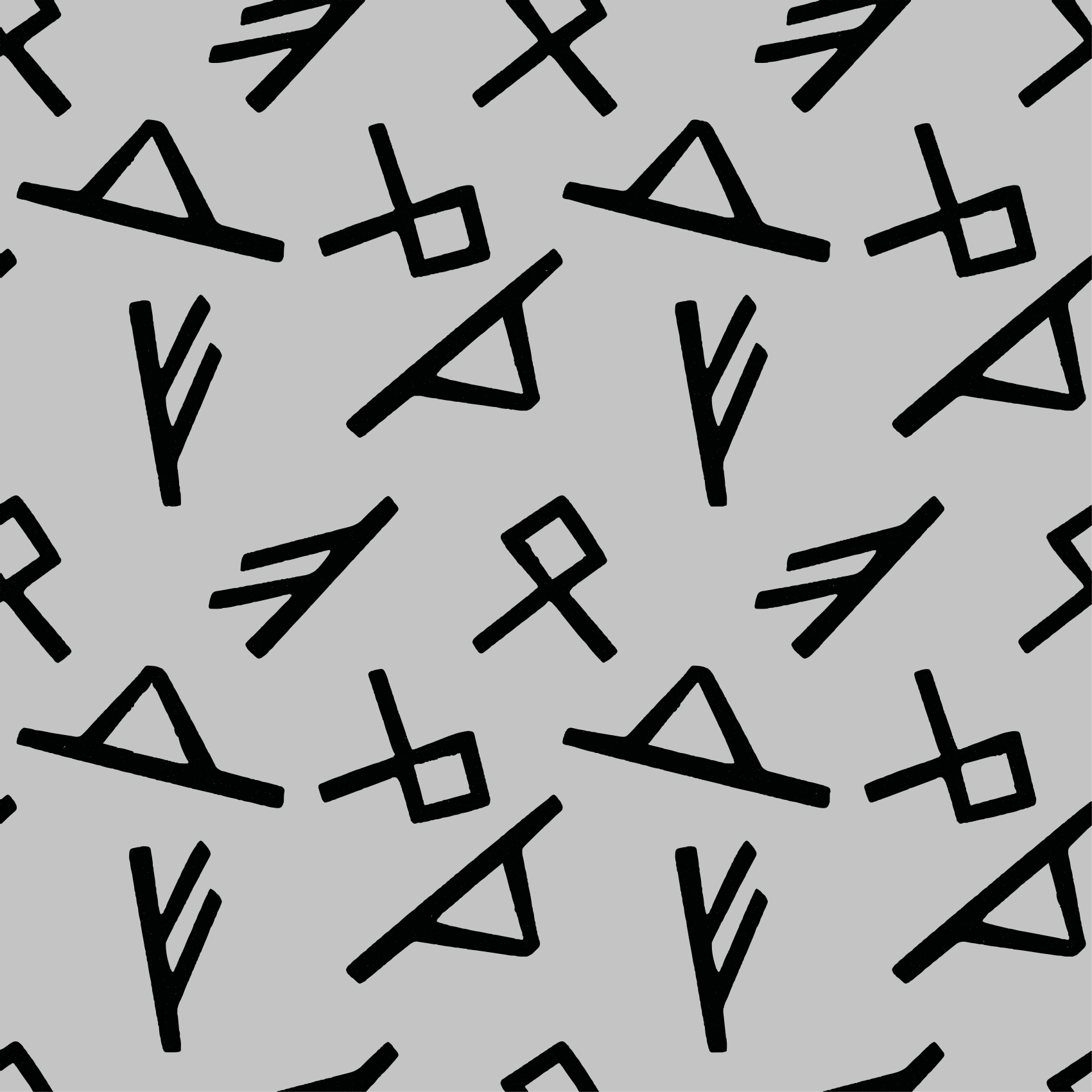 기하학적 효과 비닐 카펫 세련된 블랙 패턴 - TenStickers