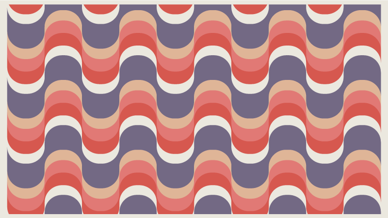 기하학적 효과 비닐 카펫 물결 색상 팔레트 - TenStickers