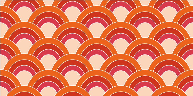 기하학적 효과 비닐 카펫 다채로운 아치형 패턴 - TenStickers