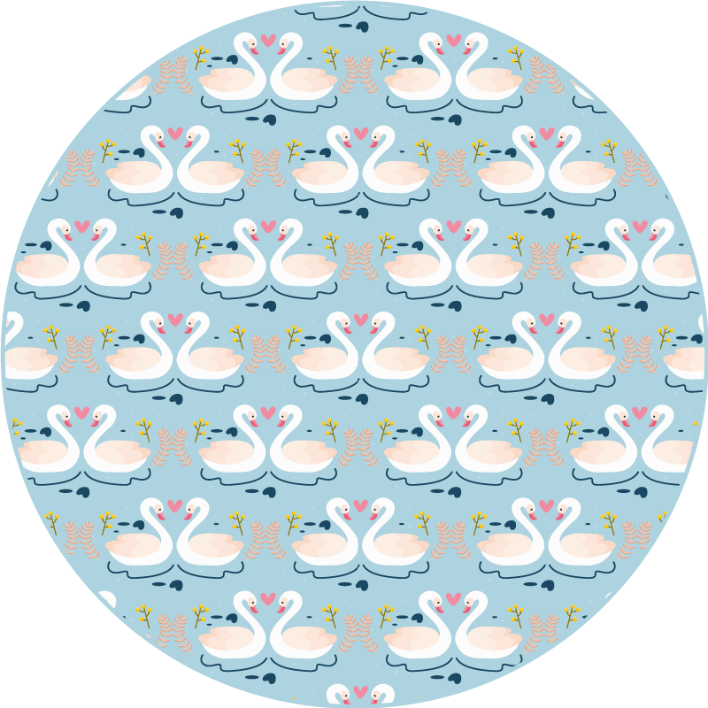 비닐 카펫 동물 매력적인 백조 패턴 - TenStickers