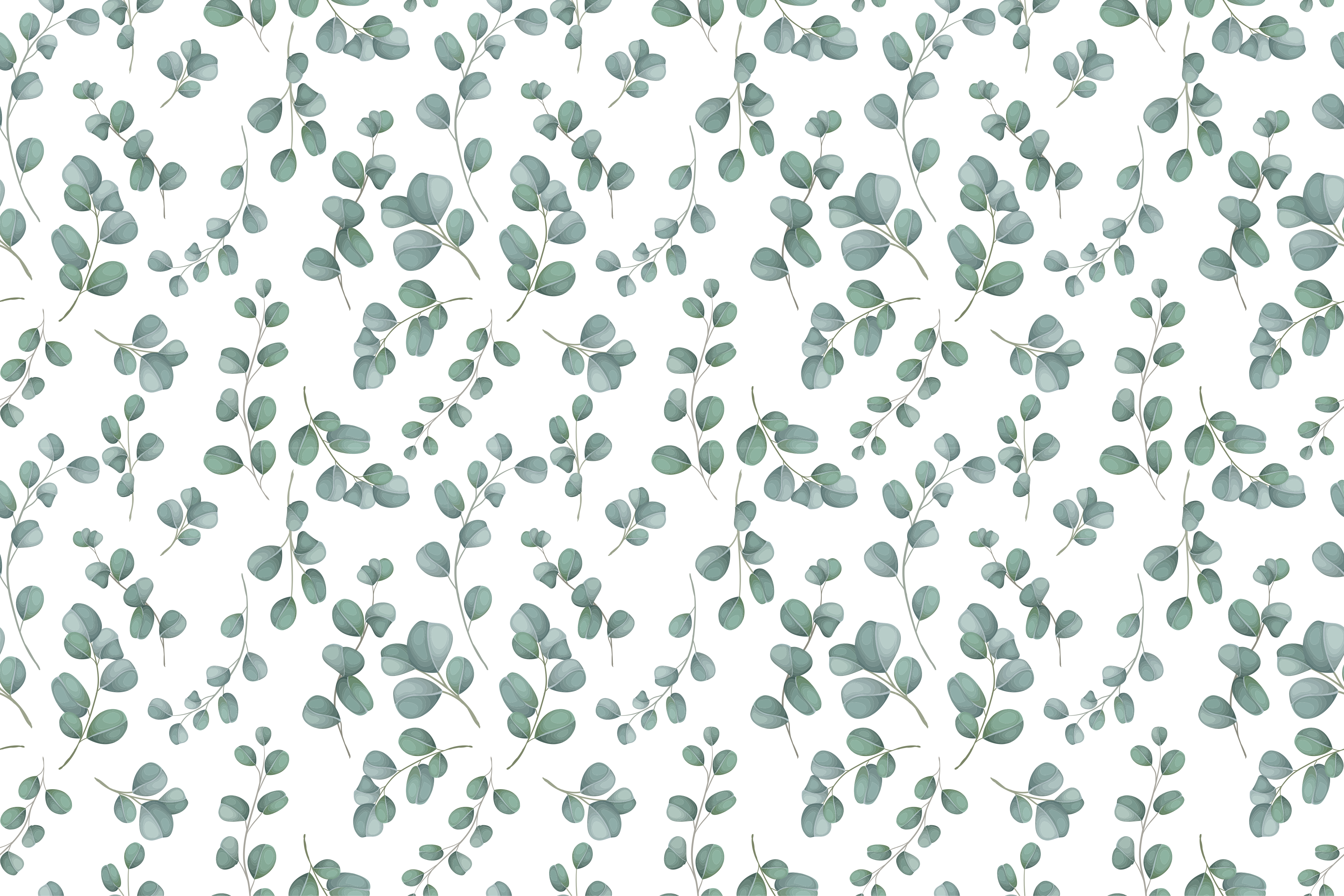 비닐 카펫 꽃과 식물 우아한 초록 패턴 - TenStickers