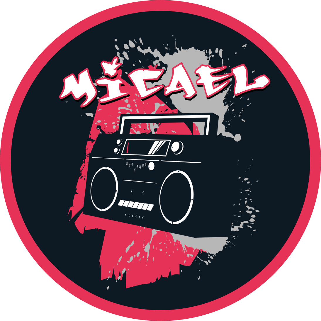 이름이있는 비닐 카펫 레트로 붐박스 테마 - TenStickers