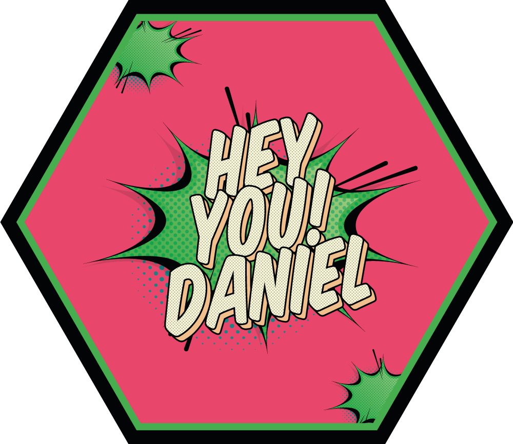 이름이있는 비닐 카펫 만화 스타일 인사말 - TenStickers