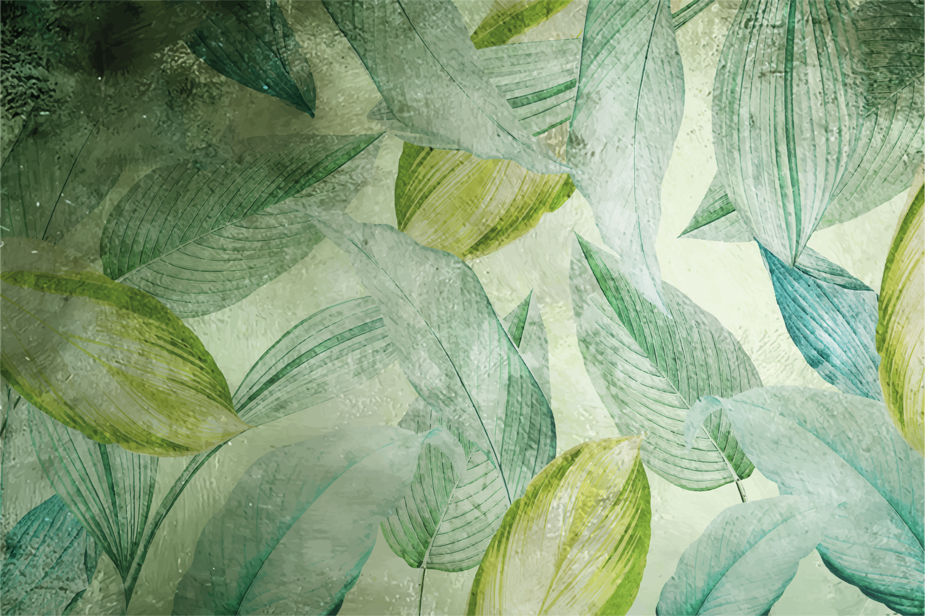 비닐 카펫 자연 생동감 넘치는 녹색 모티브 - TenStickers