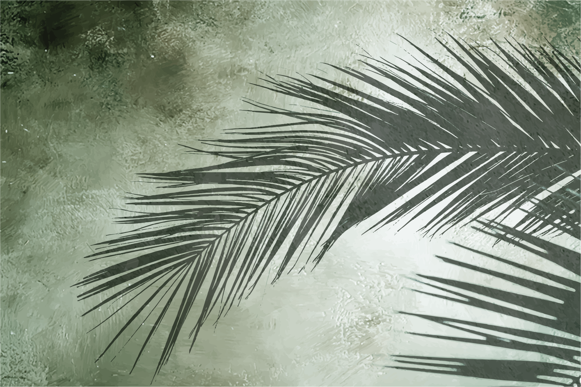 비닐 카펫 꽃과 식물 야자수 잎의 우아함 - TenStickers