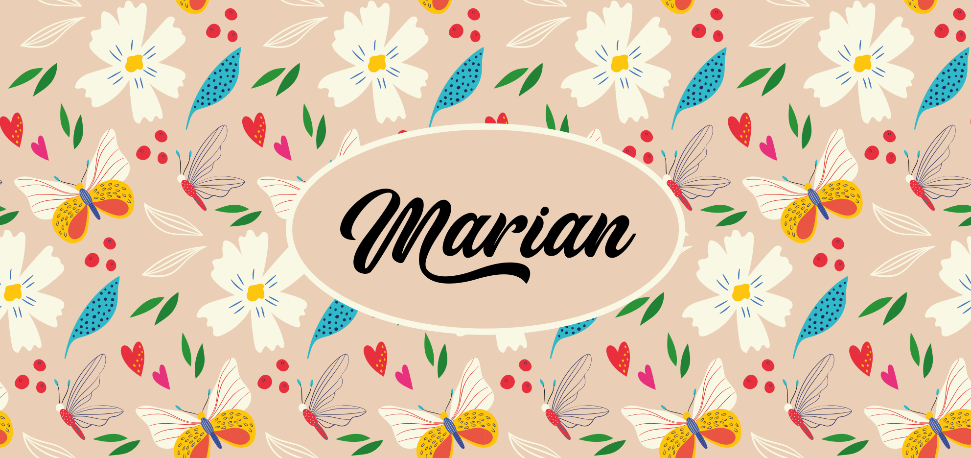 침실용 비닐 카펫 커스텀 베이지 플로럴 - TenStickers