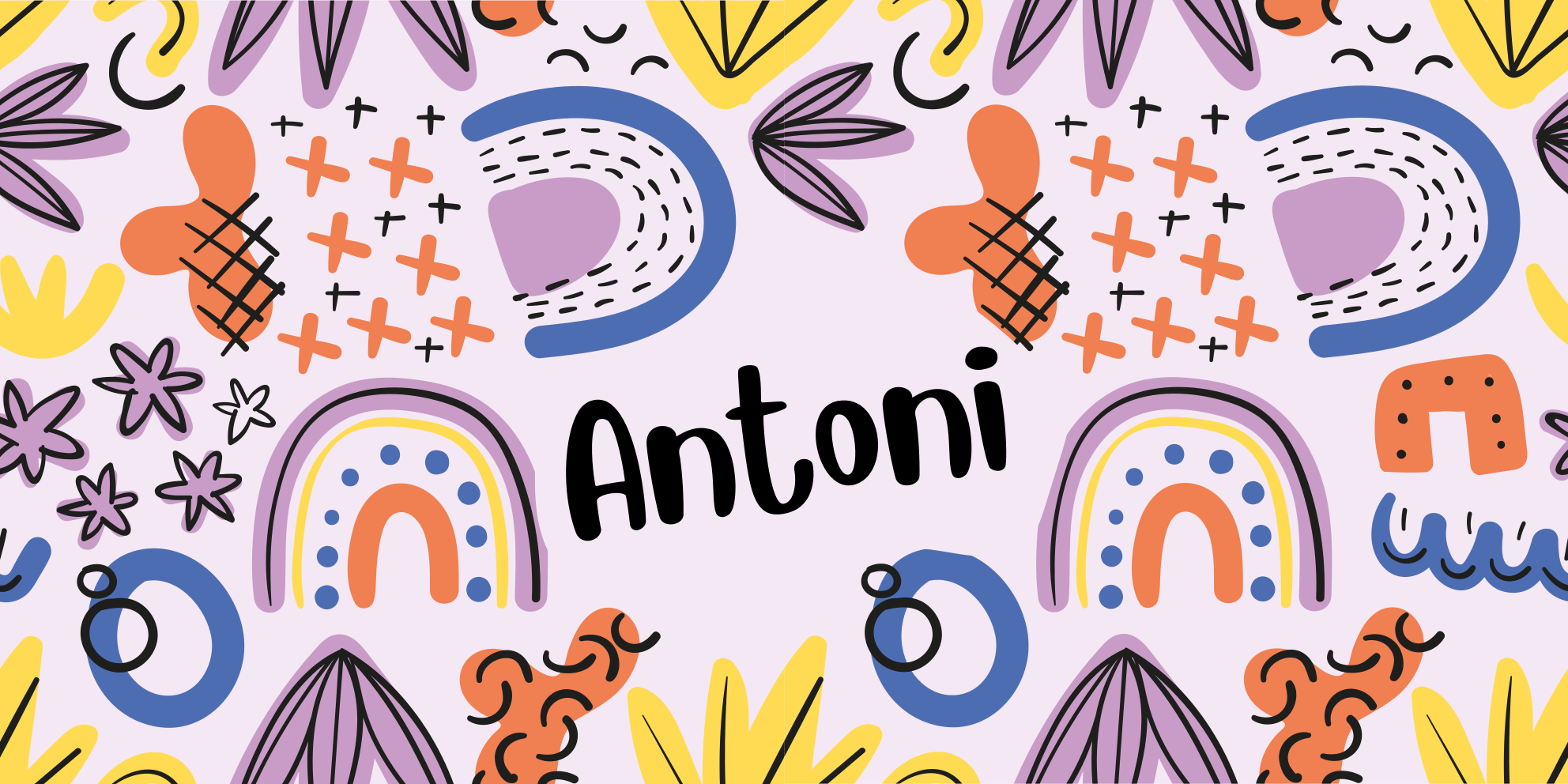 어린 이용 비닐 카펫 북유럽 기하학 이름 포함 - TenStickers