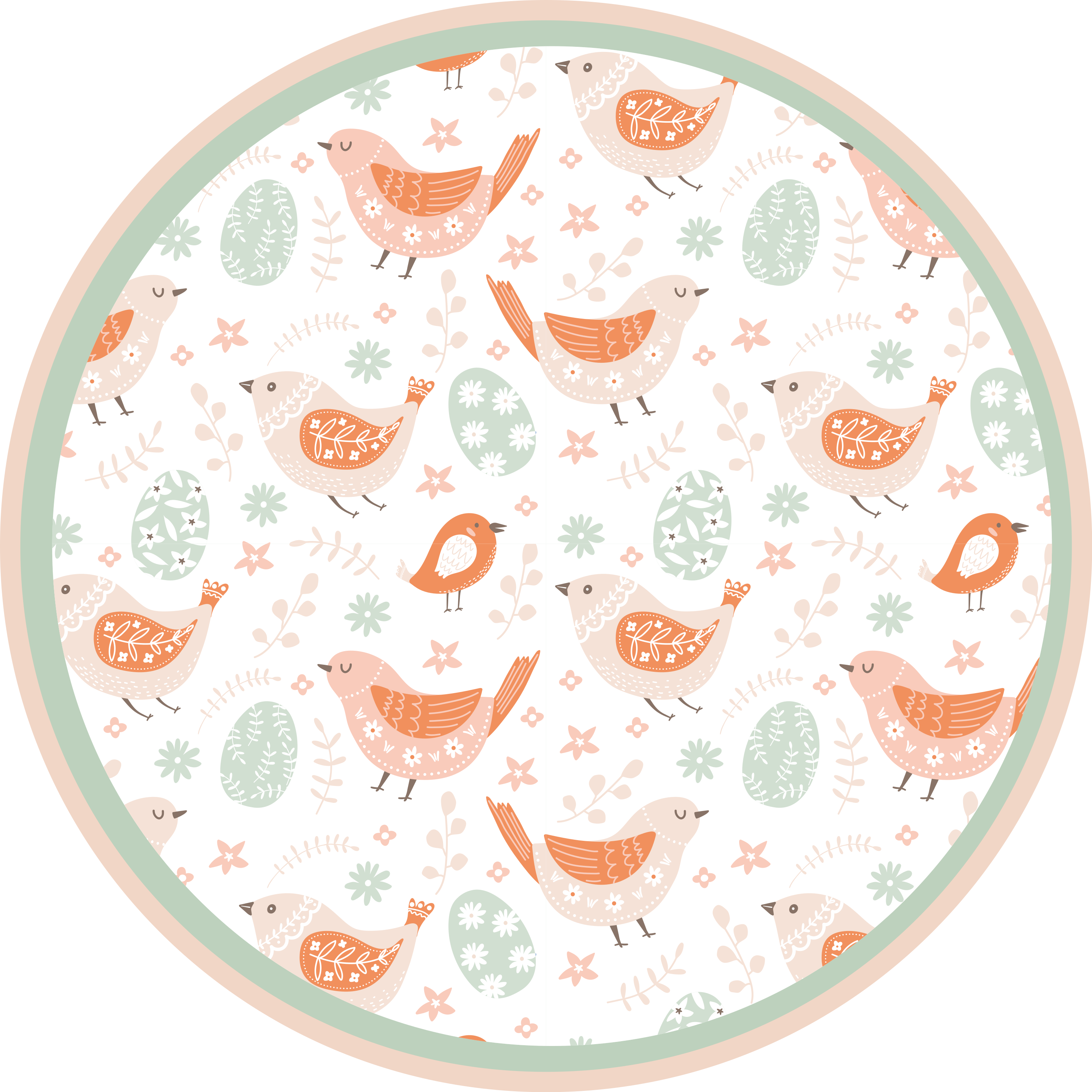 비닐 카펫 자연 기분 좋은 새 모티프 - TenStickers