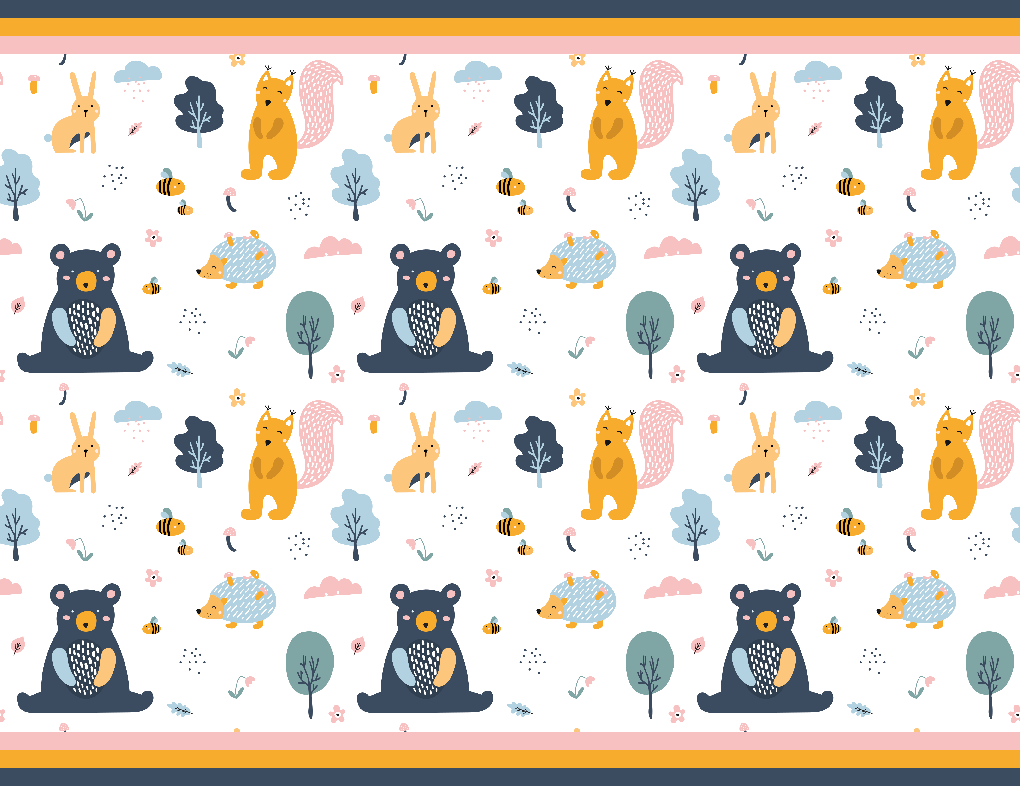 어린 이용 비닐 카펫 스칸디나비아 숲 친구들 - TenStickers