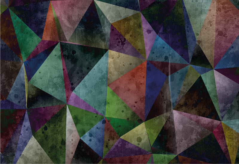 기하학적 효과 비닐 카펫 다채로운 삼각형 모자이크 - TenStickers