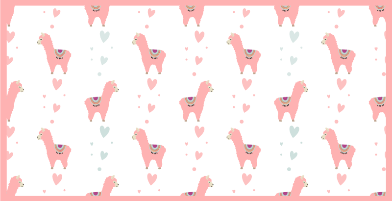 비닐 카펫 보육 라마 사랑 패턴 - TenStickers