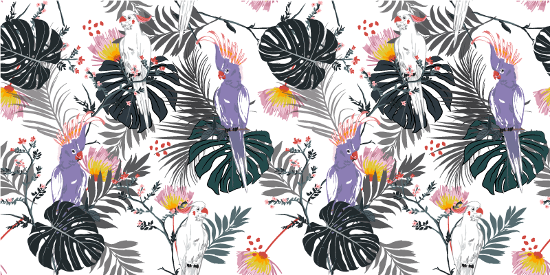 거실용 비닐 깔개 열대 잎 배열 - TenStickers