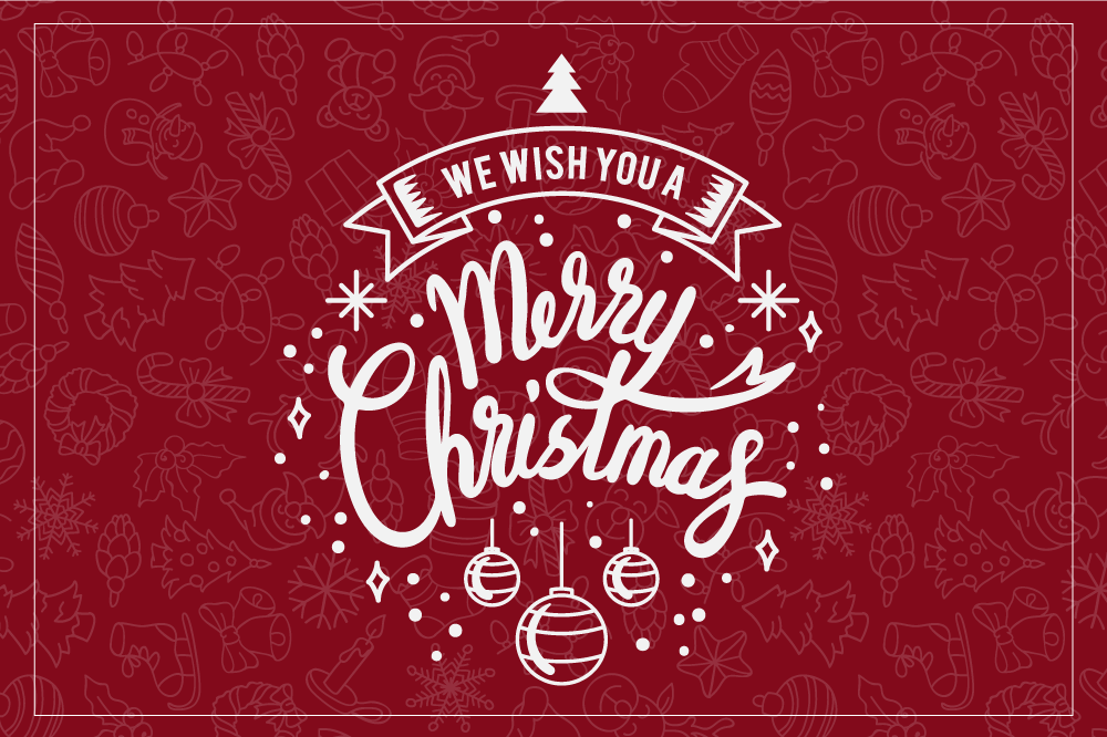 비닐 크리스마스 카펫 즐거운 연휴 인사 - TenStickers