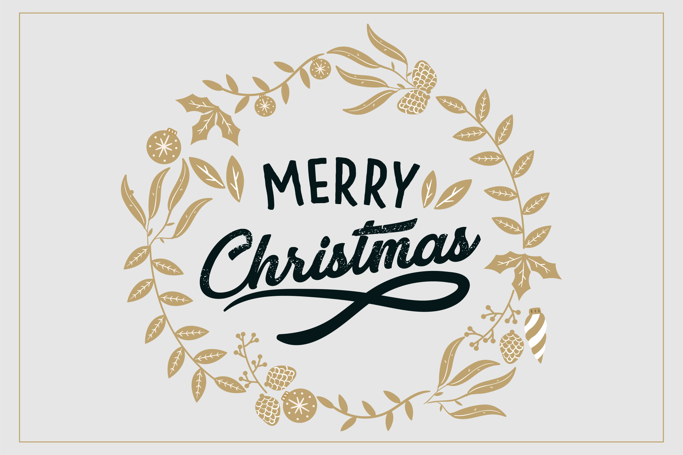 비닐 크리스마스 카펫 즐거운 황금 인사 - TenStickers