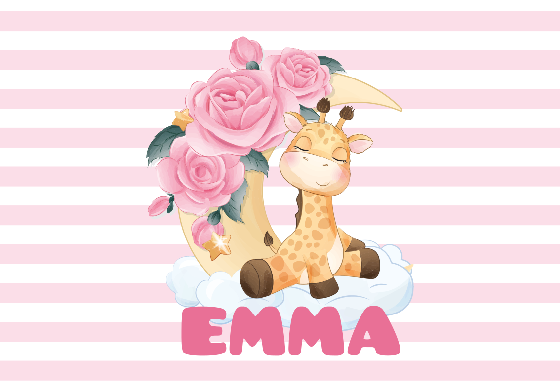 비닐 카펫 보육 맞춤형 행복한 기린 - TenStickers