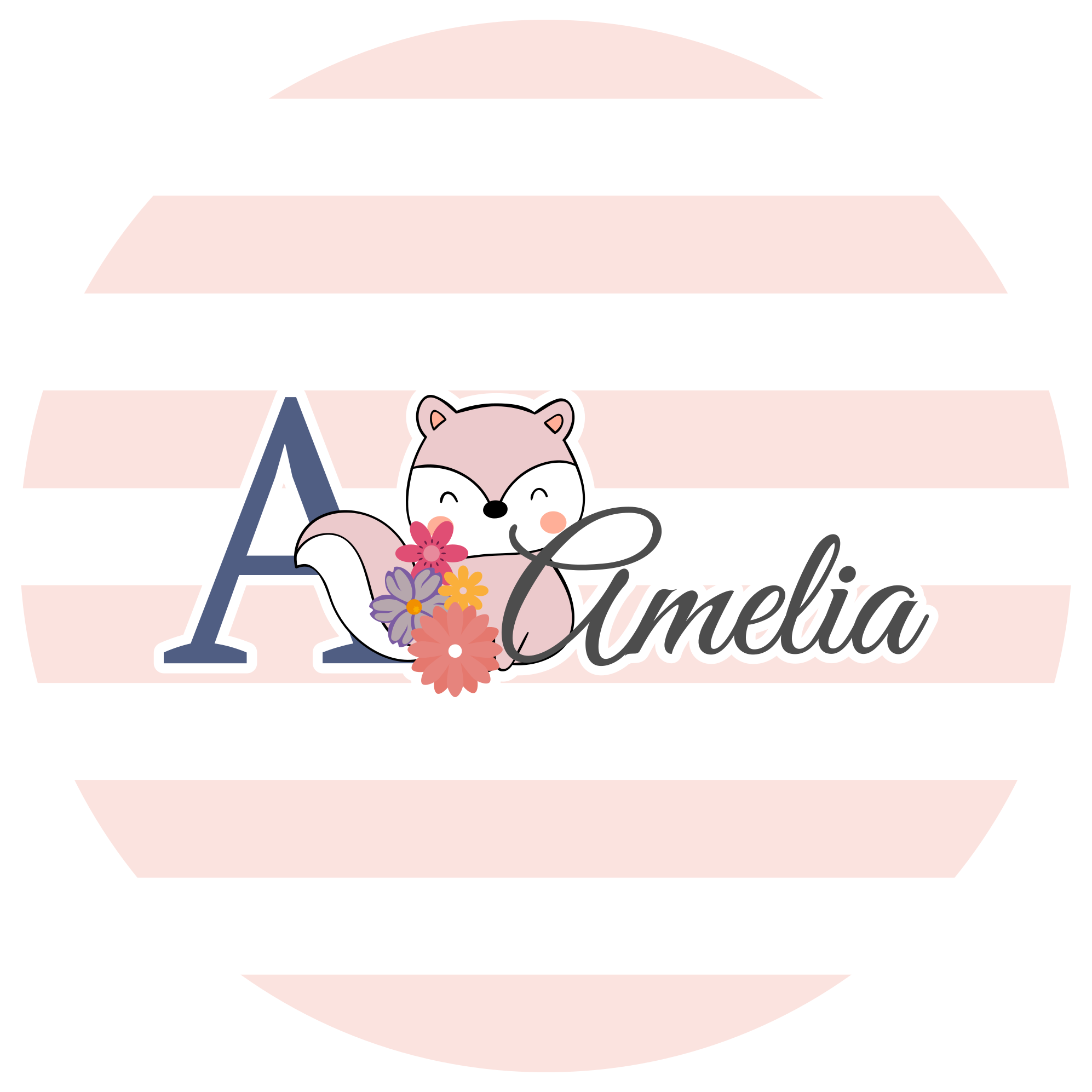 이름이있는 비닐 카펫 맞춤형 여우 디자인 - TenStickers