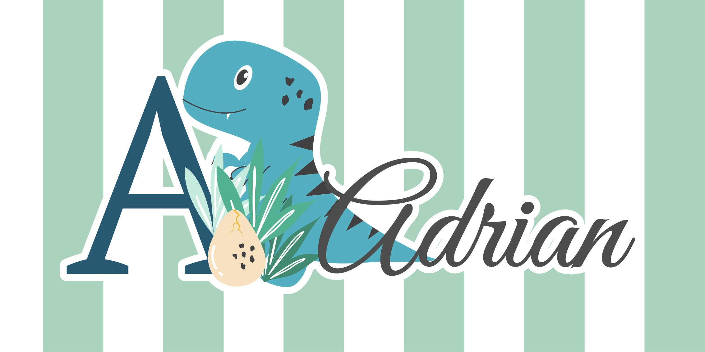 비닐 카펫 보육 - 이니셜과 이름이 있는 아기 렉스 - TenStickers