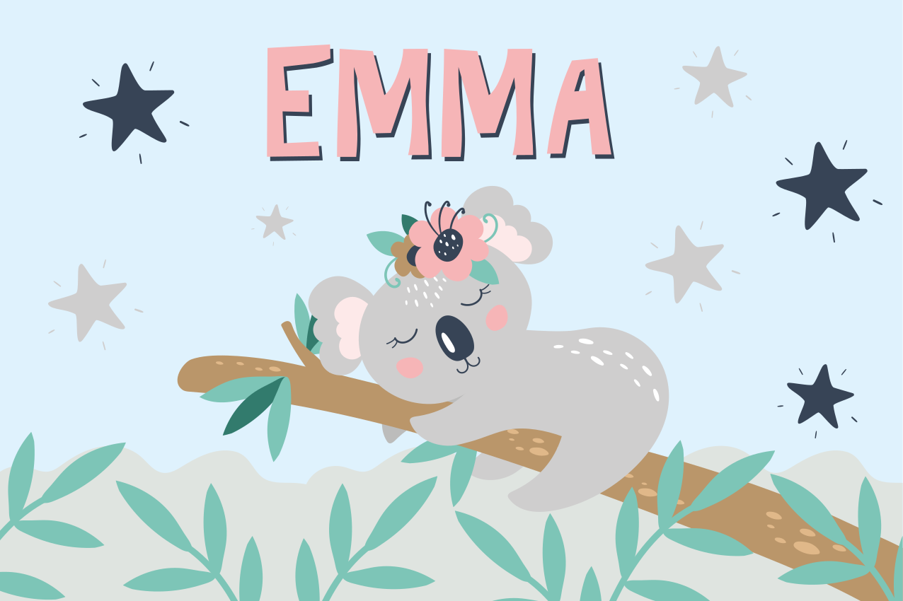 이름이있는 비닐 카펫 코알라 나이트 - TenStickers