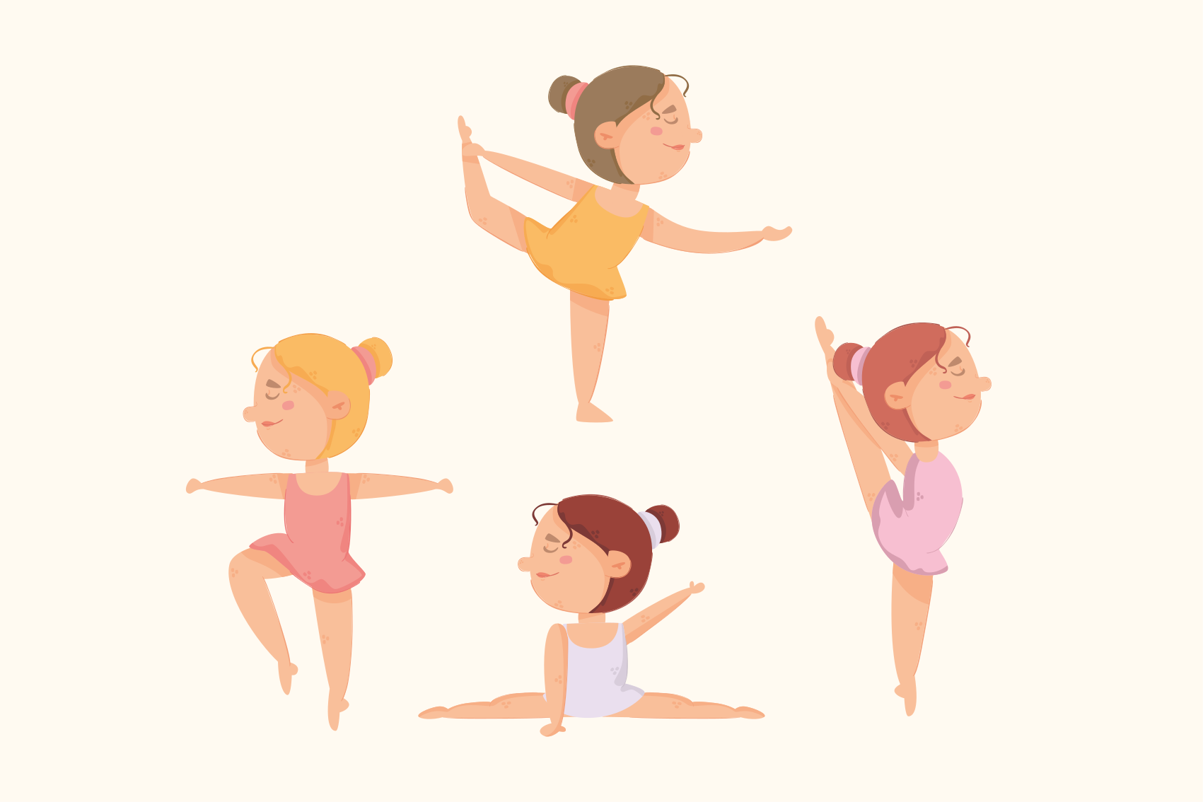 발레리나 스트레칭 어린이 비닐 깔개 세트 - TenStickers