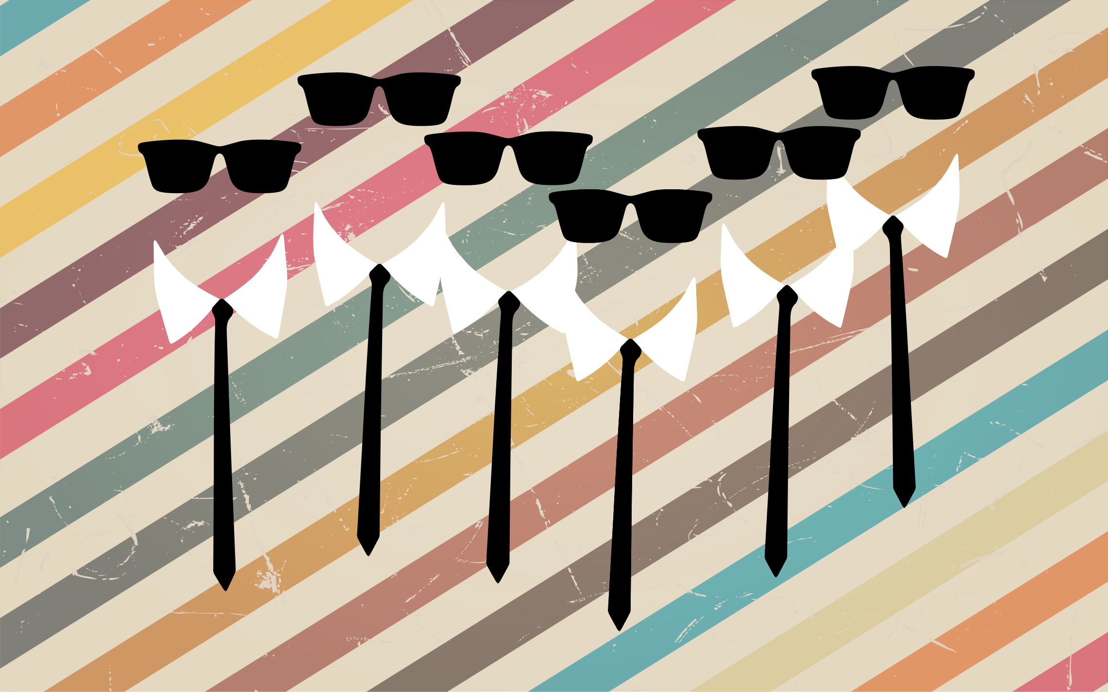 줄무늬 비닐 카펫 멋진 단체 복장 - TenStickers