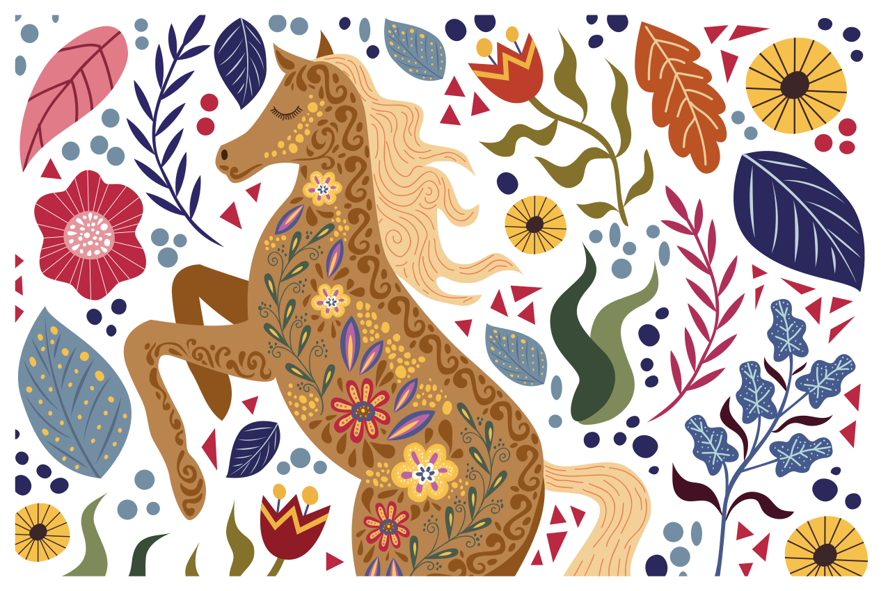 비닐 카펫 동물 장엄한 말 예술 작품 - TenStickers