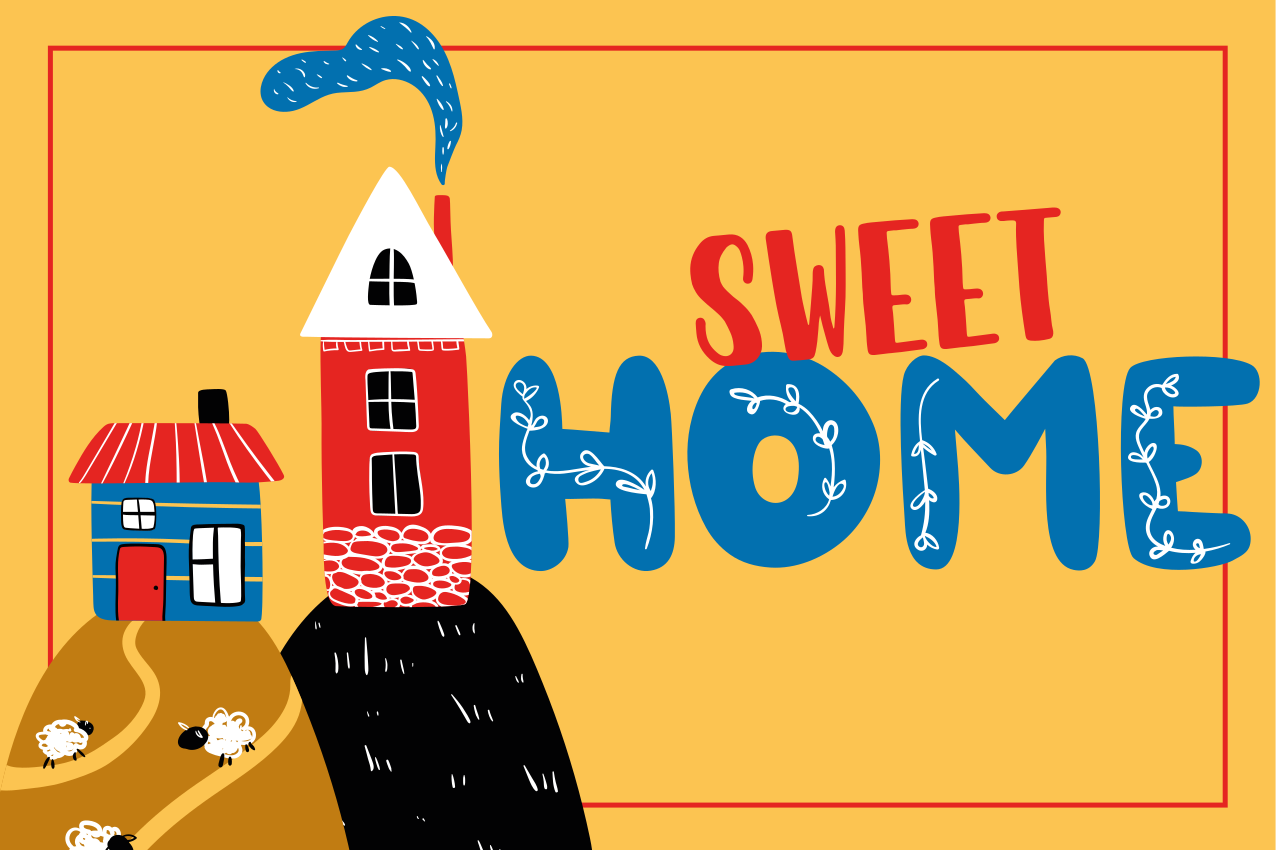 비닐 현관 카펫 달콤한 집 - TenStickers