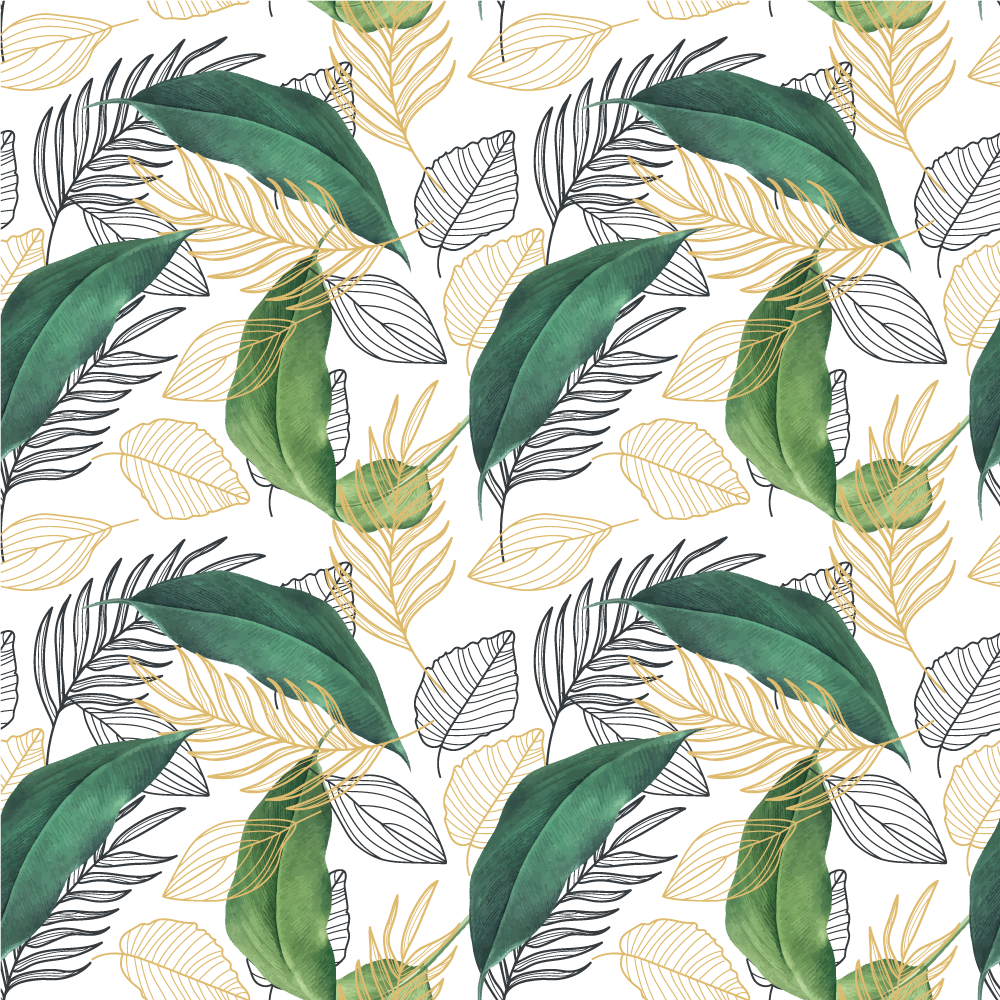 비닐 카펫 자연 풍성한 잎사귀 요소 - TenStickers