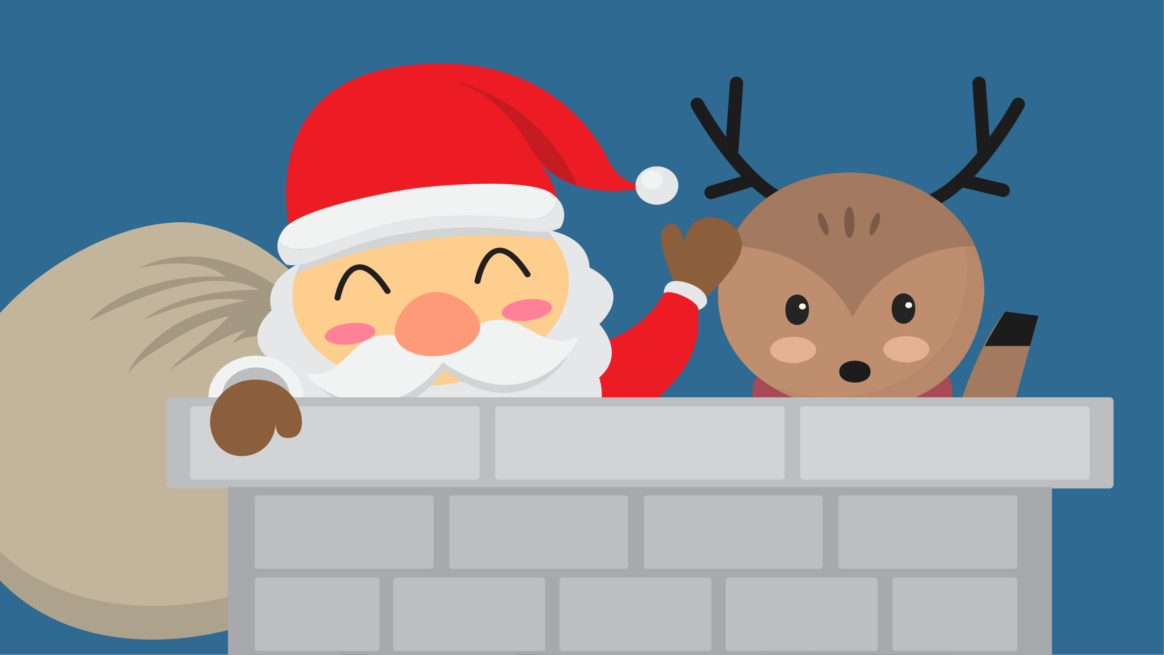 비닐 크리스마스 카펫 즐거운 산타 장면 - TenStickers