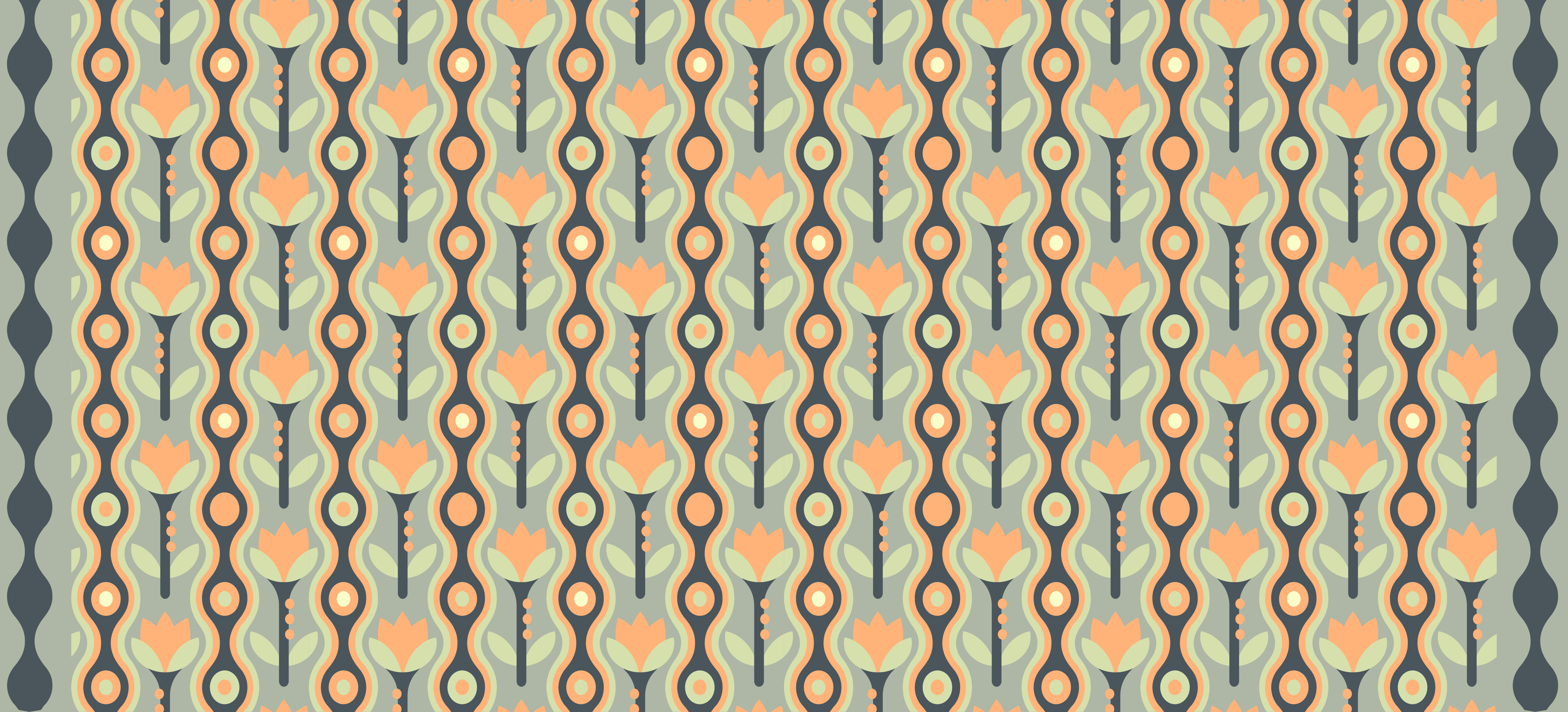 열대 효과 비닐 카펫 스타일리시한 꽃무늬 - TenStickers