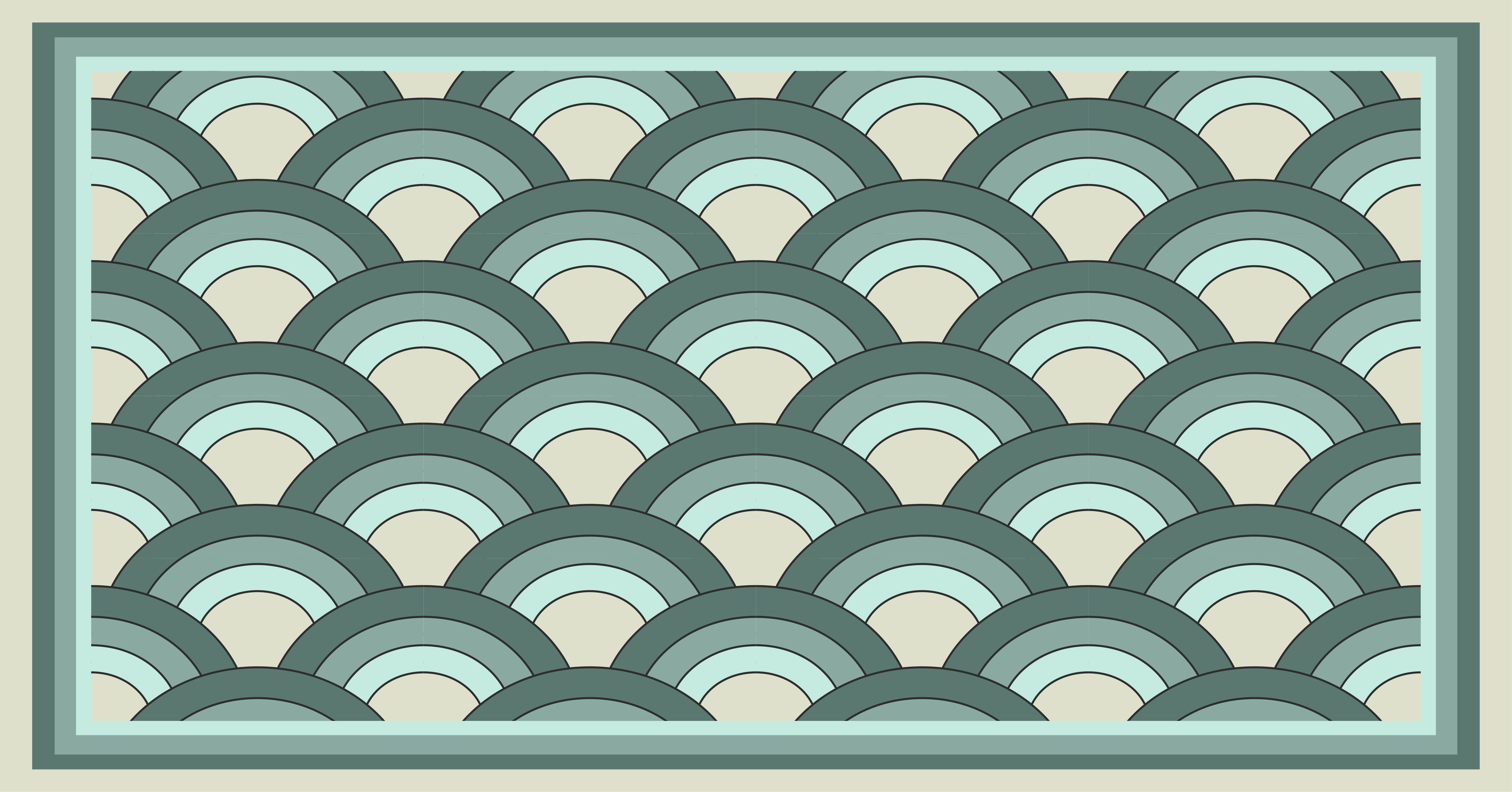 모자이크 효과 비닐 카펫 스타일리시 기하학적 웨이브 - TenStickers