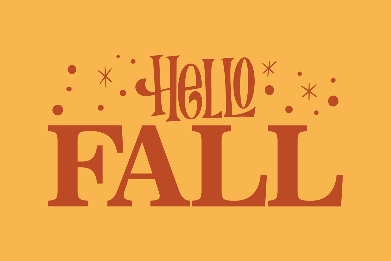 문구와 함께 비닐 양탄자 가을의 기운을 환영합니다 - TenStickers