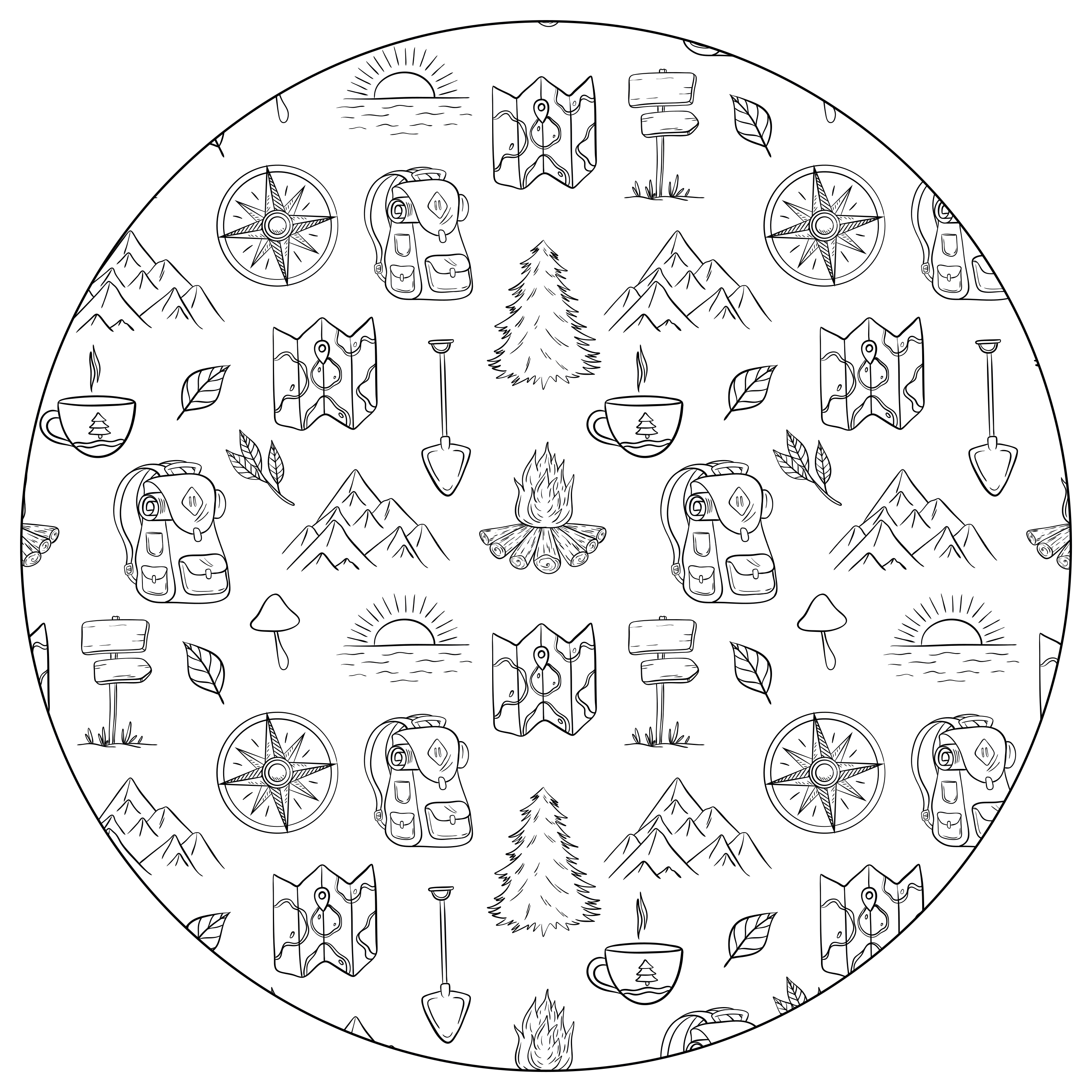 어린 이용 비닐 카펫 캠핑 모험 아이콘 - TenStickers