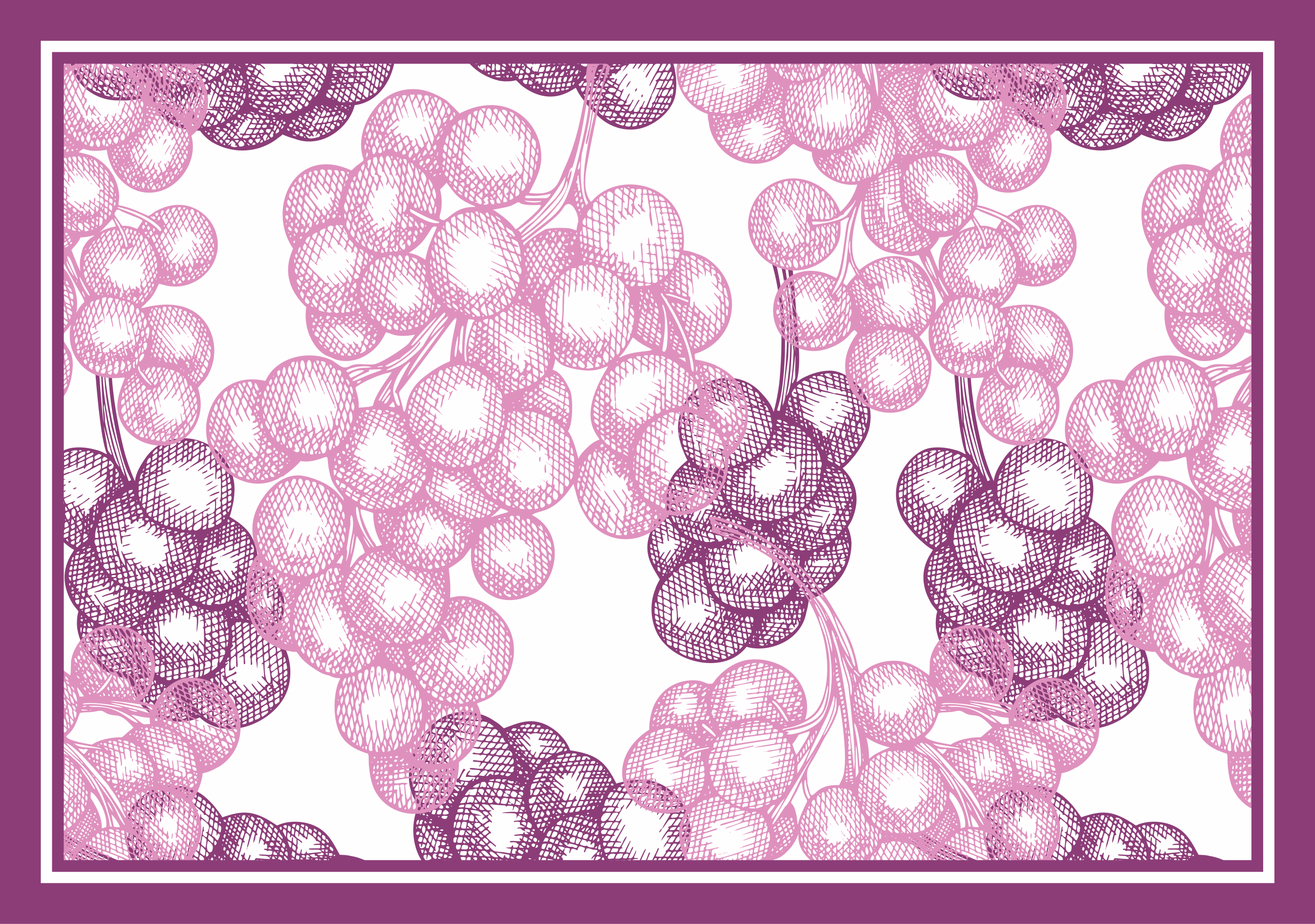 비닐 카펫 꽃과 식물 보라색 포도 디자인 - TenStickers