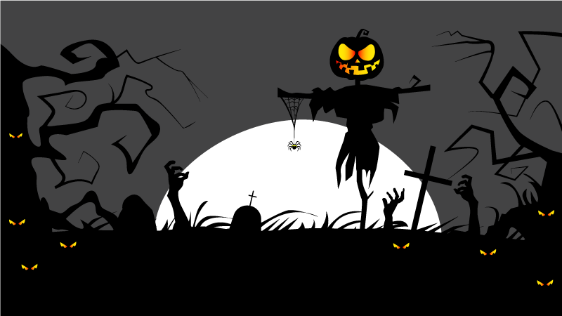 할로윈 비닐 카펫 으스스한 묘지 세트 - TenStickers