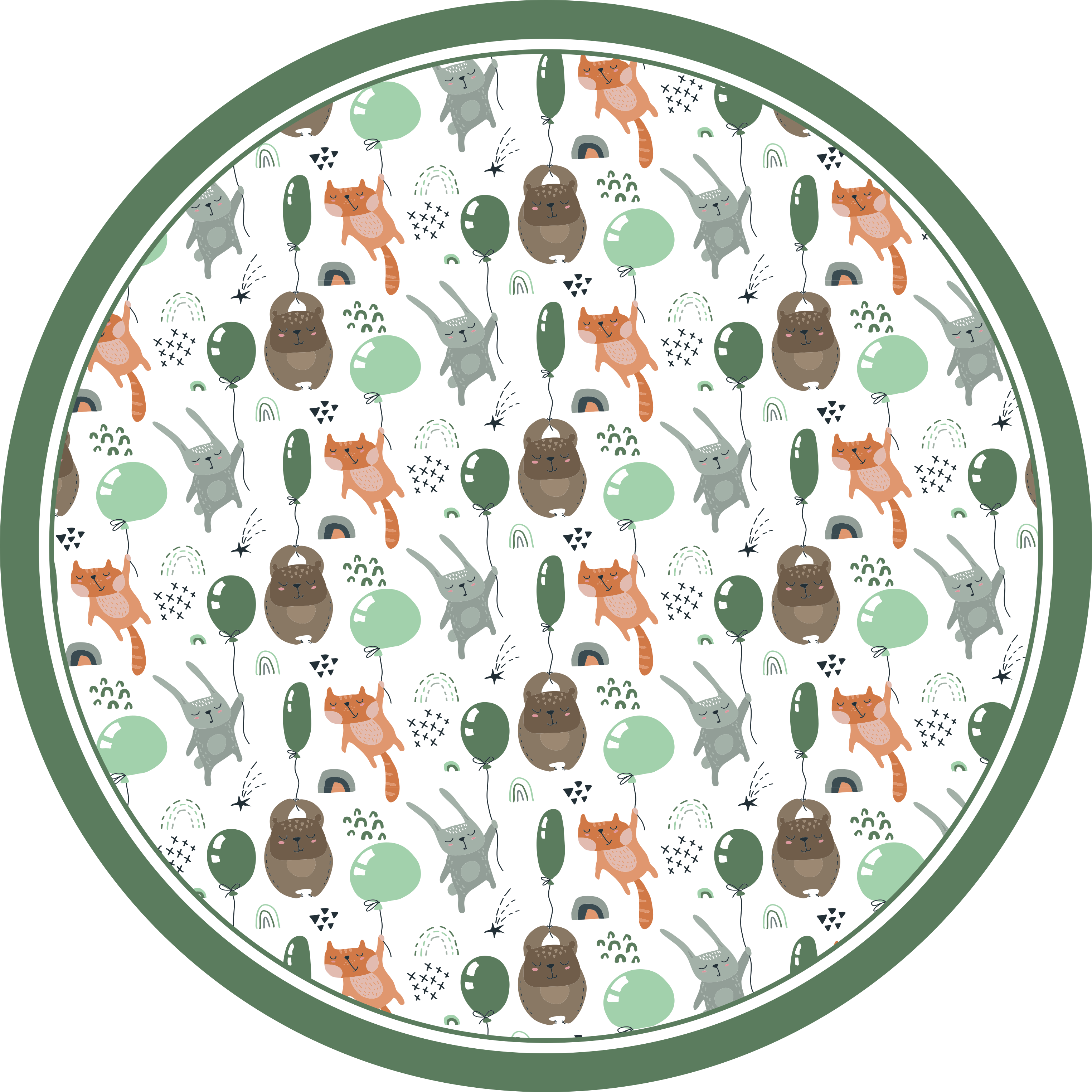 어린 이용 비닐 카펫 재미있는 동물 풍선 - TenStickers