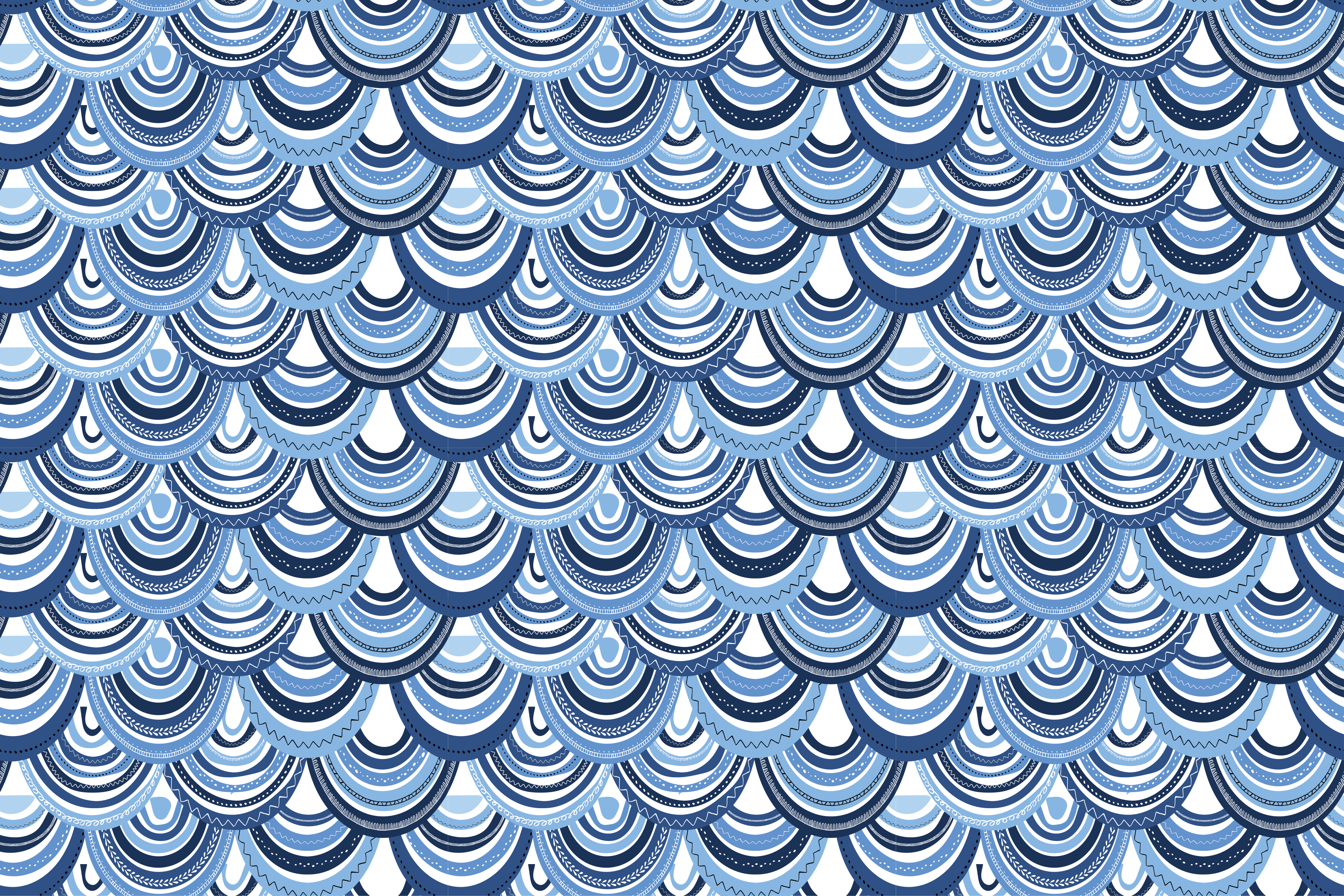 기하학적 효과 비닐 카펫 파도 무늬 - TenStickers