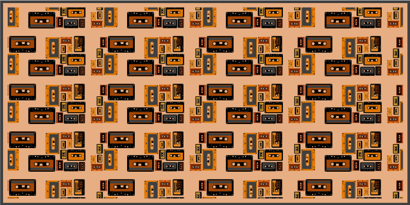 어린 이용 비닐 카펫 빈티지 카세트 테이프 - TenStickers